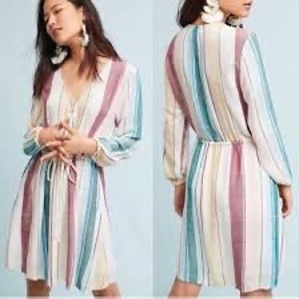 Anthropologie‎ Rails Becca Cusco Long Sleeve Surplice Mini Dress NWT Size Medium